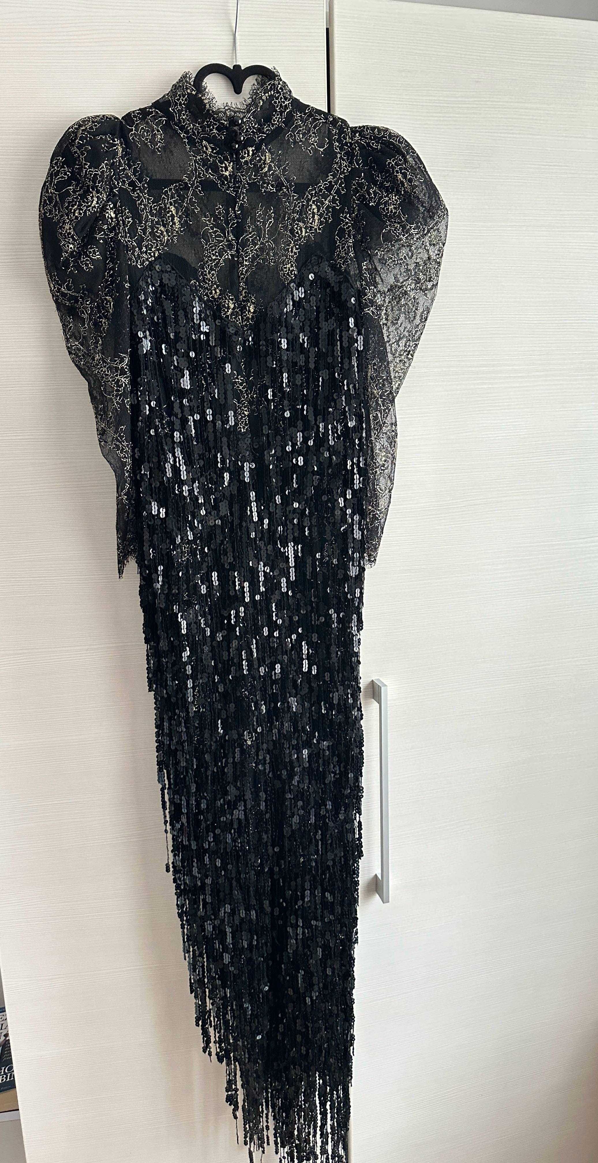 Rochie Cristina Savulescu superba cu franjuri din paiete