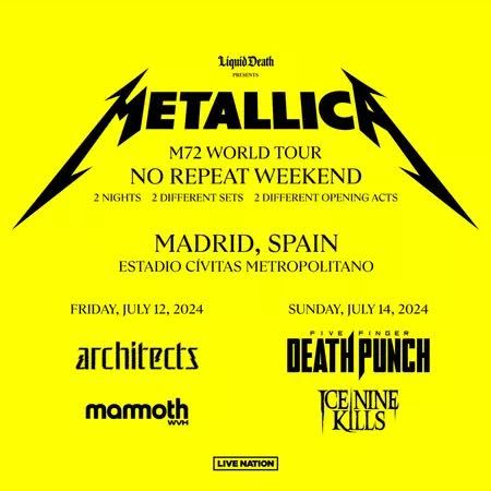 Bilete Metallica Madrid 14 iulie