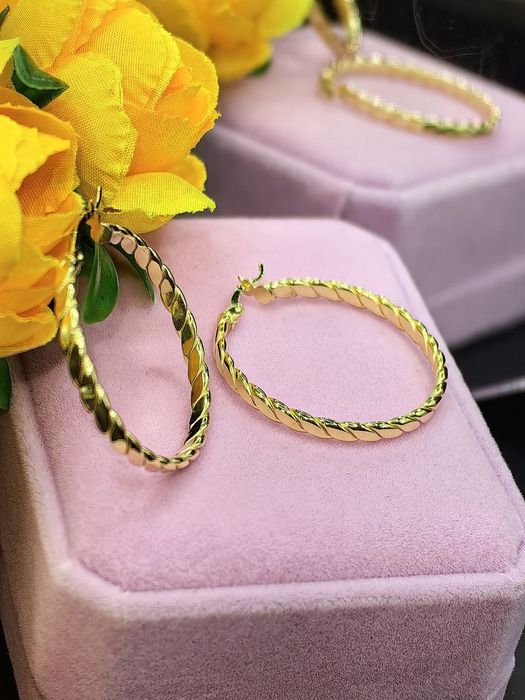 Creole argint placate cu aur