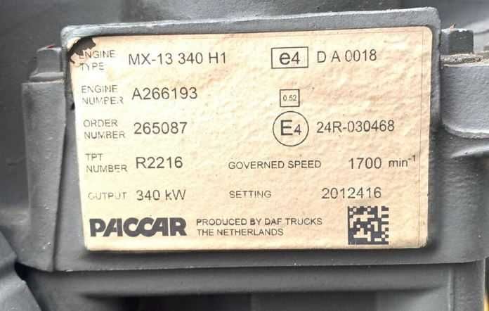 Motor complet DAF MX13 340 H1 - Piese de camion DAF