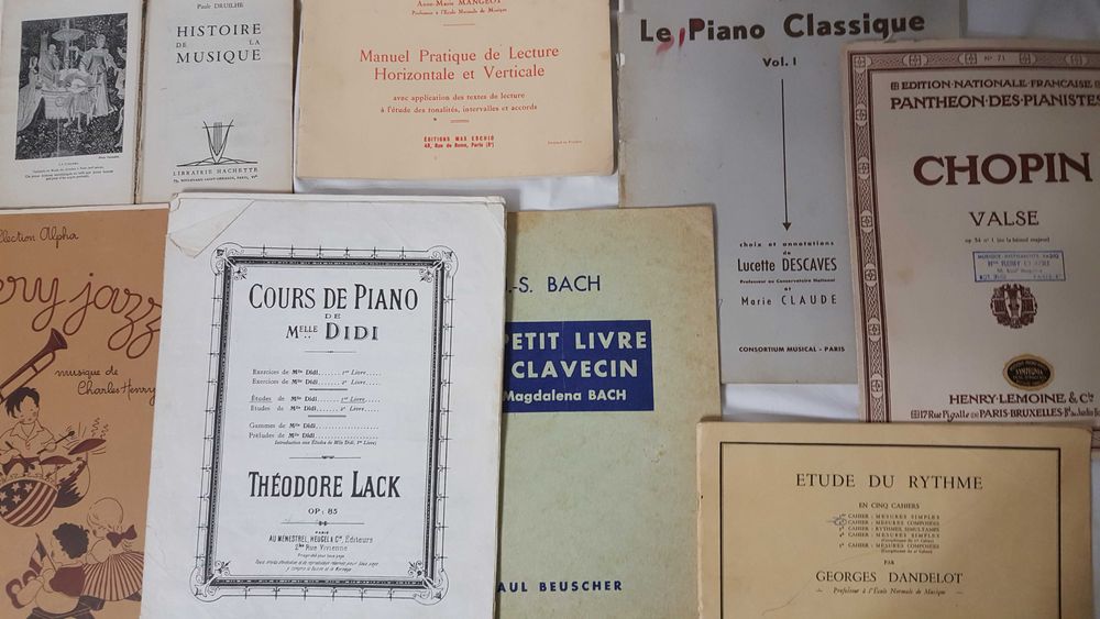 Carti, cursuri, partituri rare- studii pian scoala franceza 1945-1958