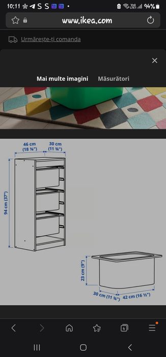 Ansamblu Ikea Trofast alb cu roz 2 bucati