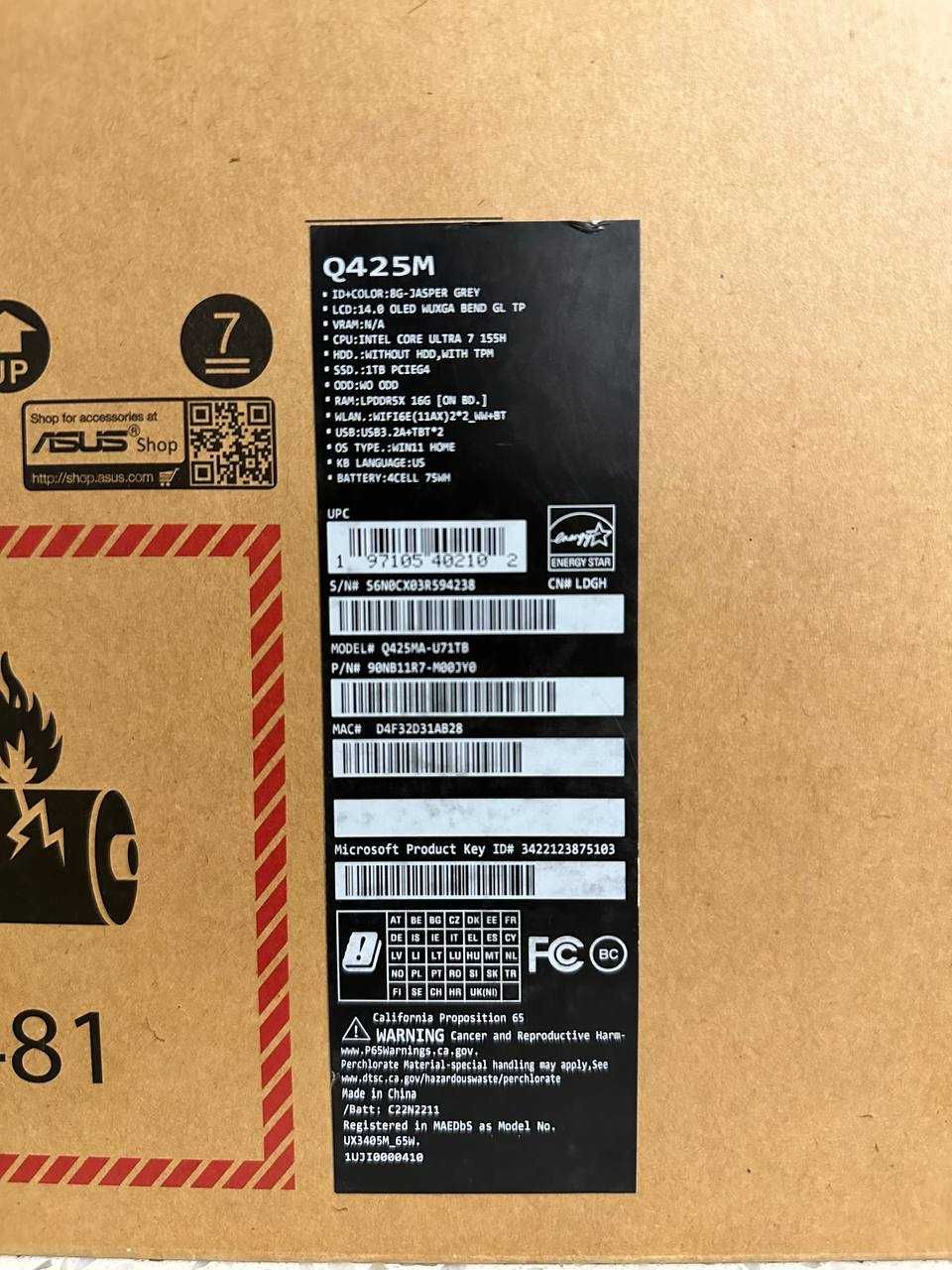 ASUS Zenbook Q425MA OLED | Core Ultra 7 | Новый, не вскрывался