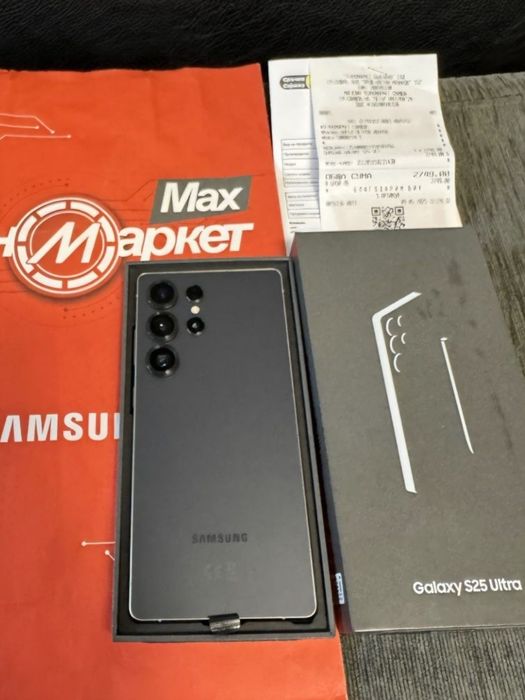 КАТО НОВ 512GB Samsung S25 Ultra 5G Техномаркет Гаранция 2027г. Black