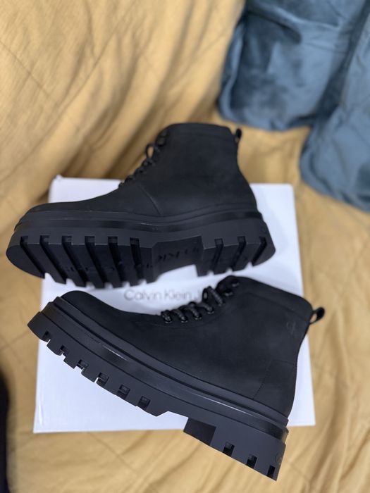 Calvin Klein Jeans Lugged LacedUp Boot bocanci negri marimea 40 noi