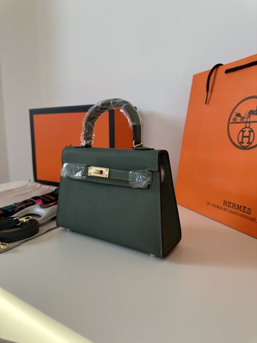 Geanta Hermes Kelly 19cm Green