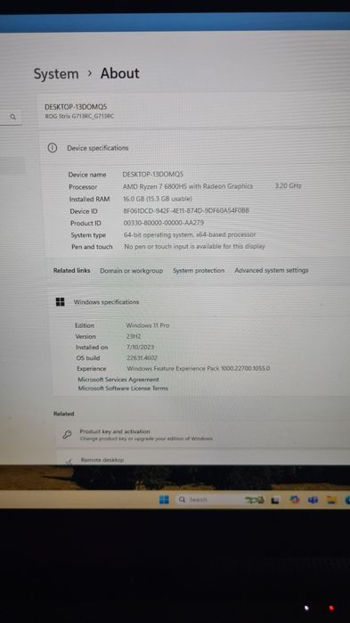 Laptop gaming, asus rog strix g 713rc