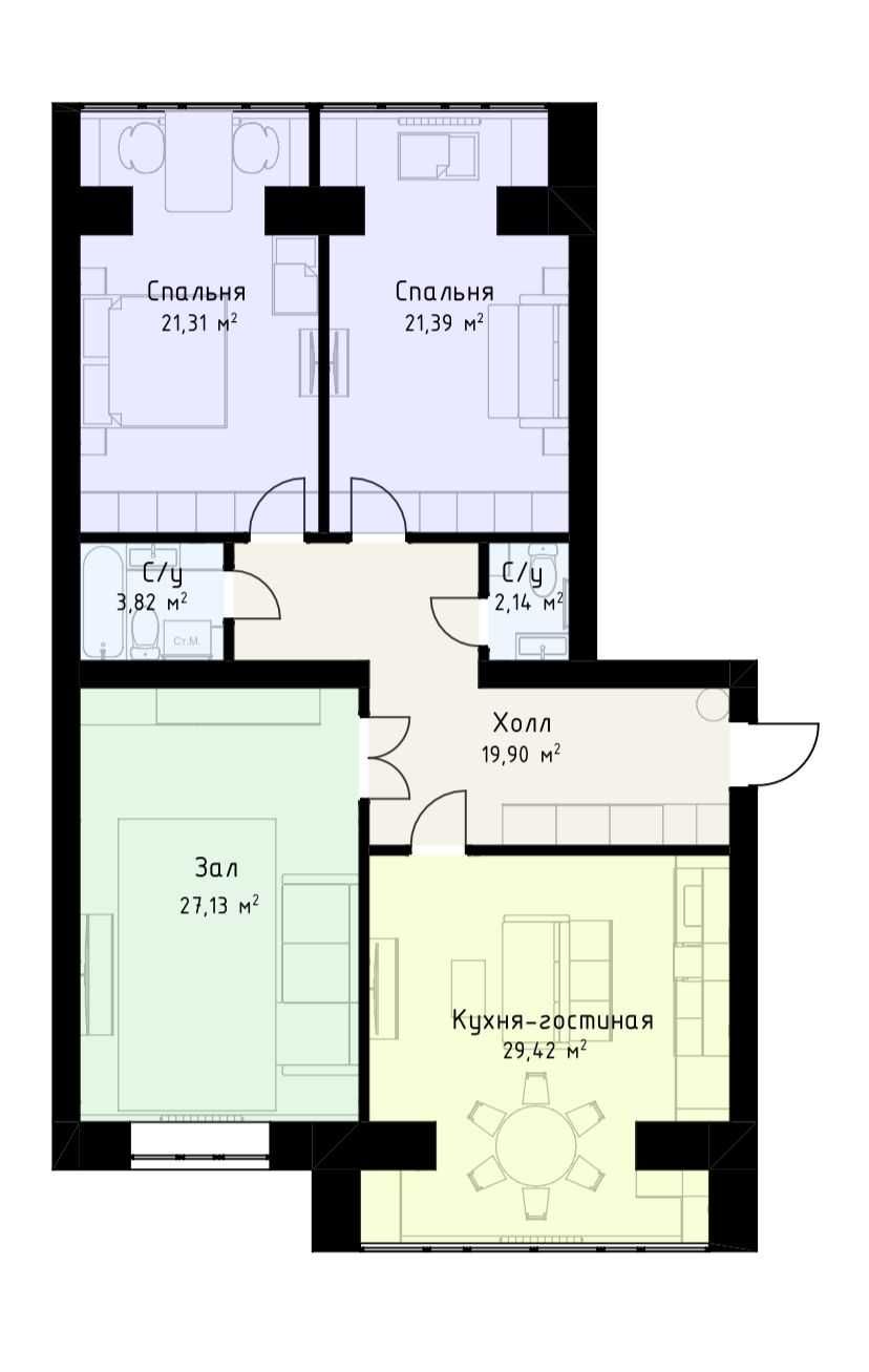 3-комнатная квартира · 126 м² · 1/5 этаж, мкр. Алтын орда 20Б