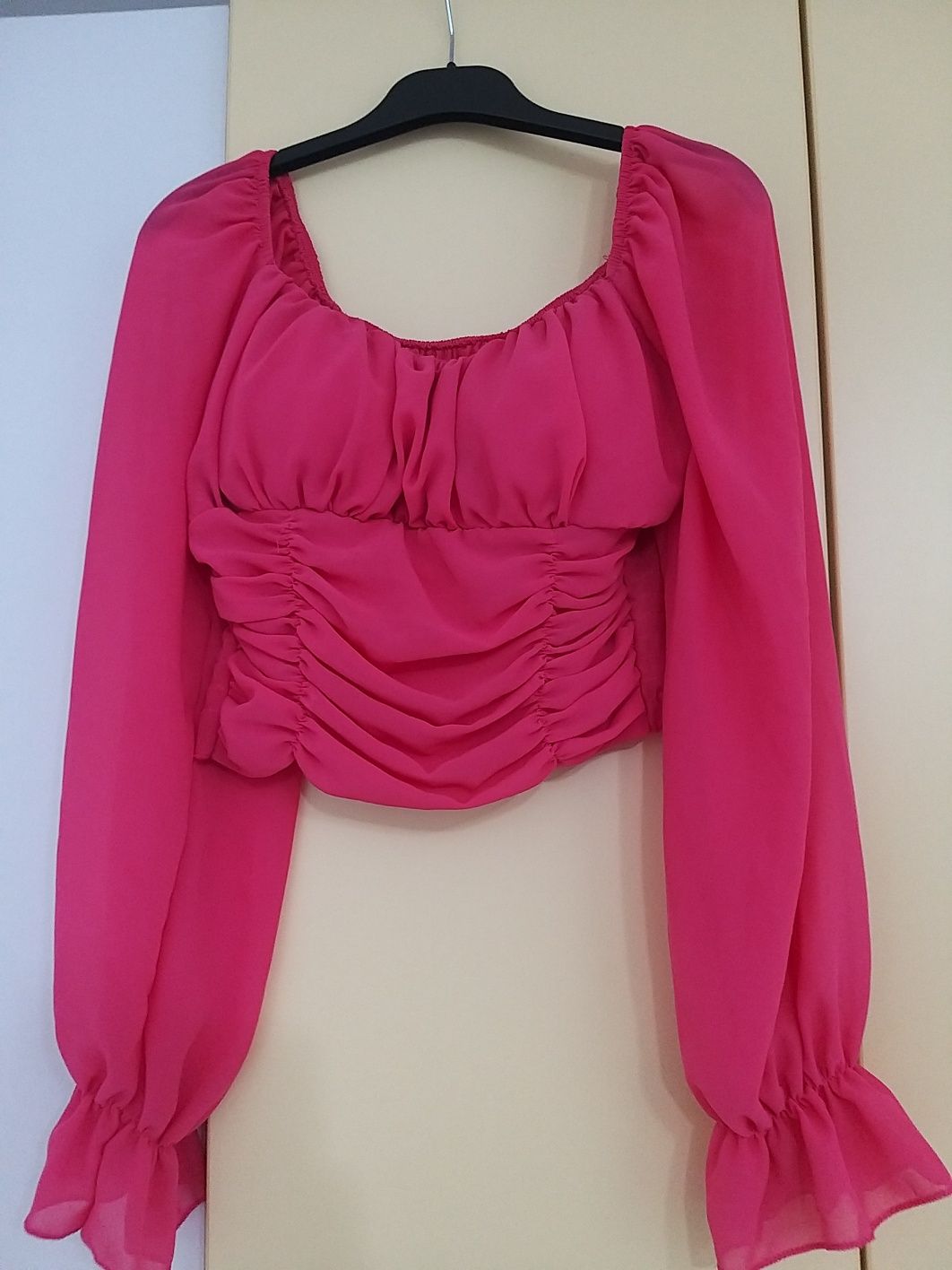 Bluza /Top Roz cu Alb