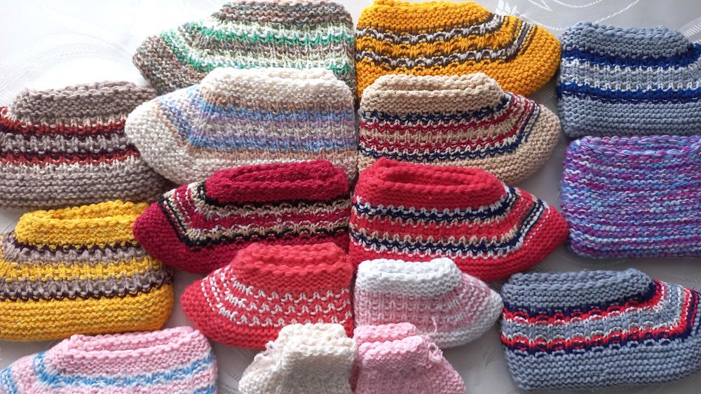 Домашно плетени терлици мъжки размери