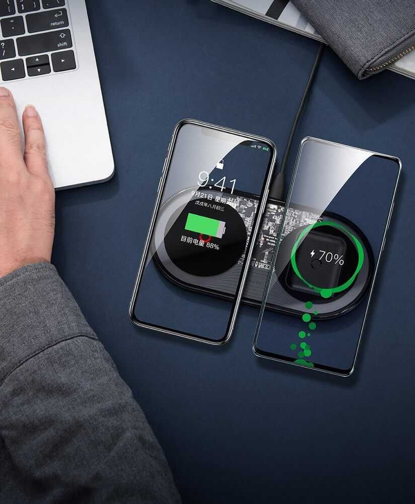 Baseus Simple 24W 2in1 Wireless Charger (TZWXJK-C01) - двойна поставка