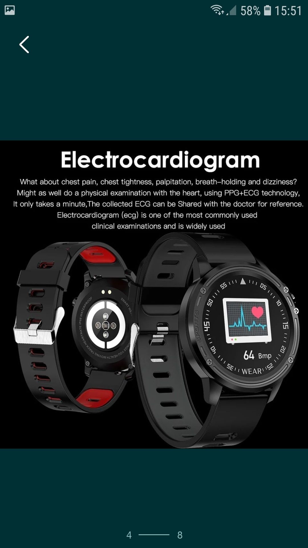 Smartwatch ceas L8 ECG Electrocardiograma