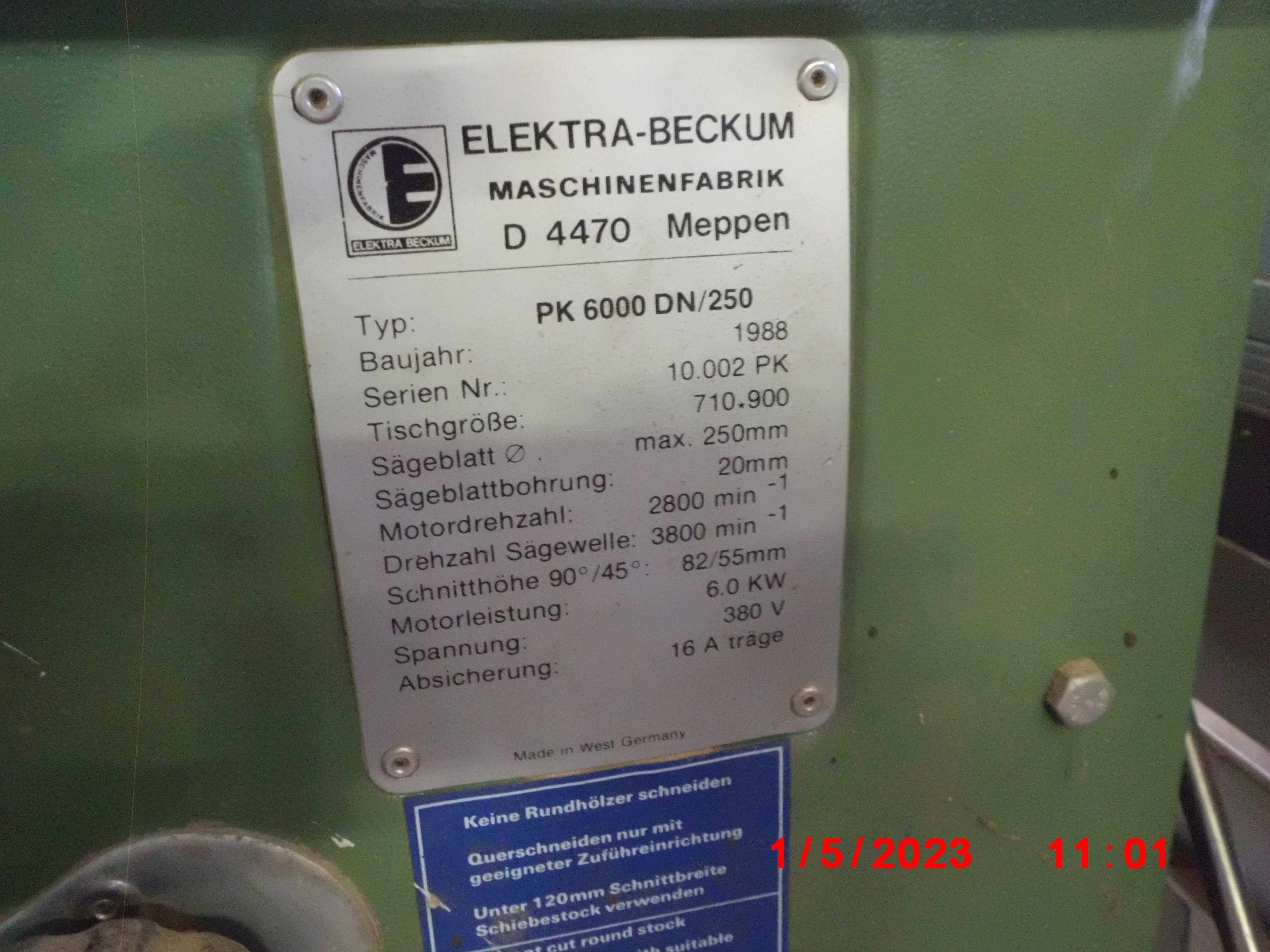Vand masa circular Elektra-Beckum PK 250