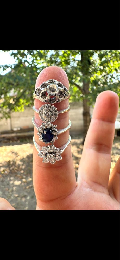 Inel aur 18 k cu diamante naturale aproximativ 1 k