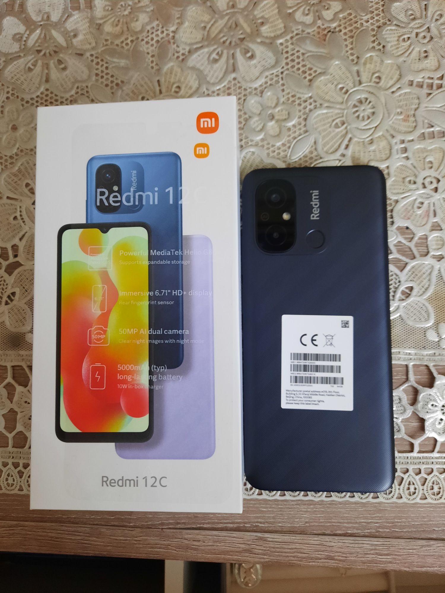 Продам Redmi 12c,64гб,новый в упаковке цв черный цена 50000тг торг