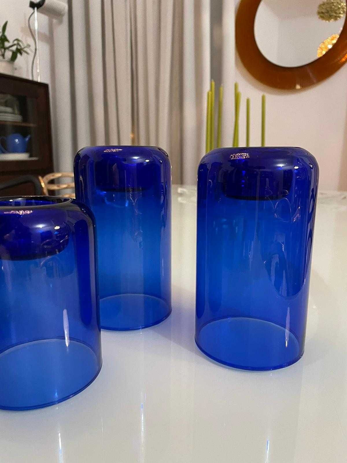 suporti de lumnare vaze stil scnadinav iittala, ingrid glass albastru