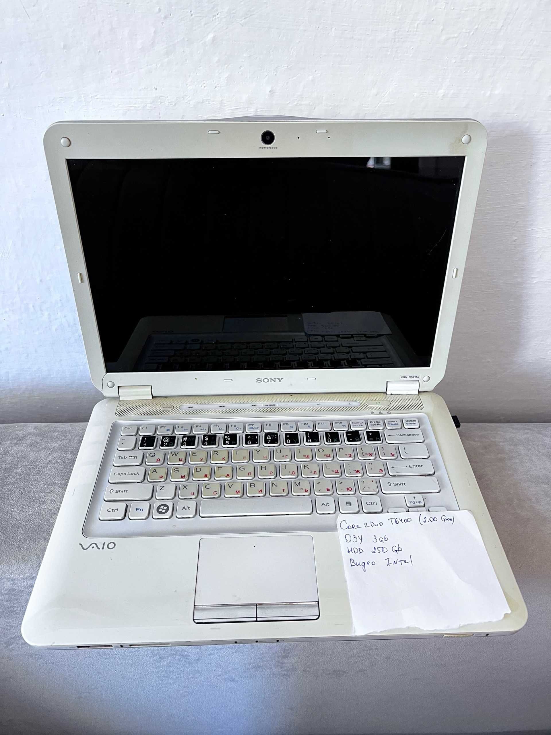 Ноутбук VAIO  Intel Core 2 Duo