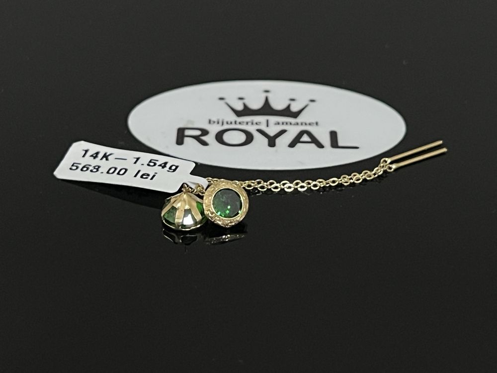 Bijuteria Royal CB : Cercei lungi aur 14k 1,54 grame