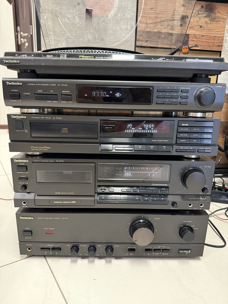 Ретро аудио сет Technics - усилвател, дек, cd, тунер и грамофон