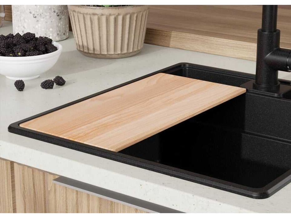 Черна кухненска гранитна мивка Ню Йорк 50 Multispace 480 x 530 мм