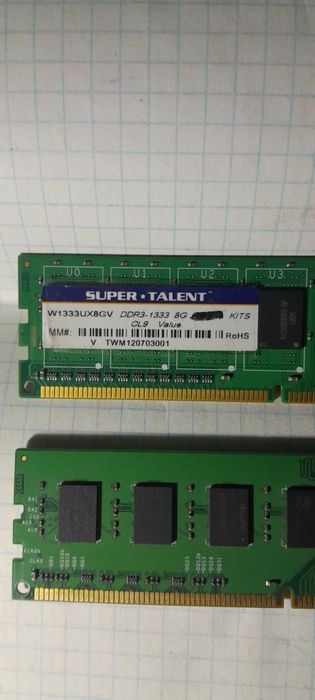 Память ОЗУ 2 штуки для компьютера ddr3 DDR 3 ddr 3 DDR3 8Gb 8 Gb 1333m