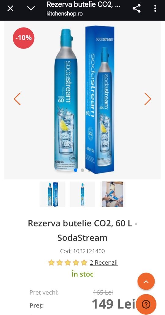 Butelie CO2, SodaStream