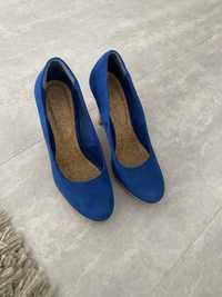 Pantofi piele albastri