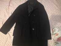 Palton lung negru călduros in stare buna