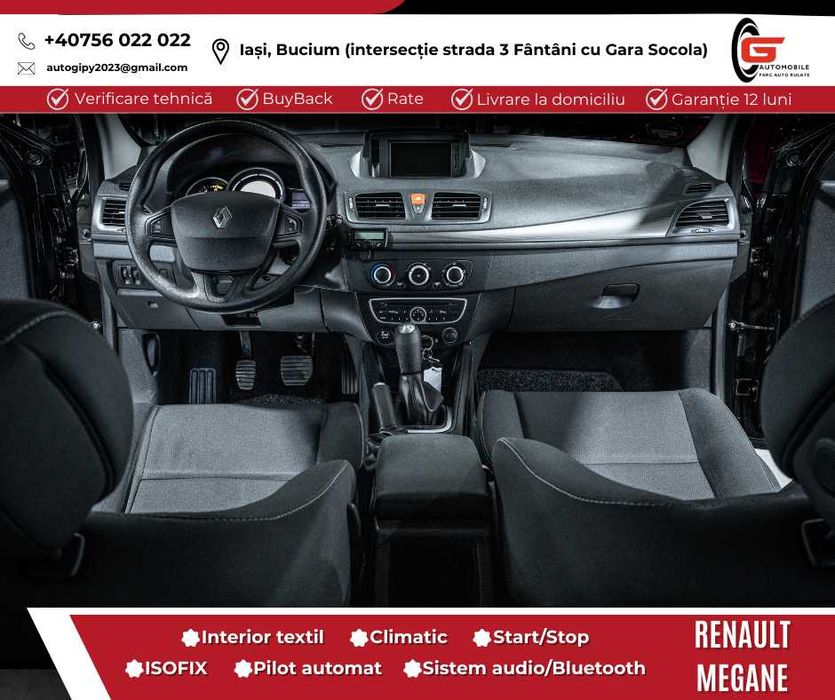 RENAULT MEGANE3 Diesel 15 Navi CP110 AC Jante Senzori Garanție Livrare