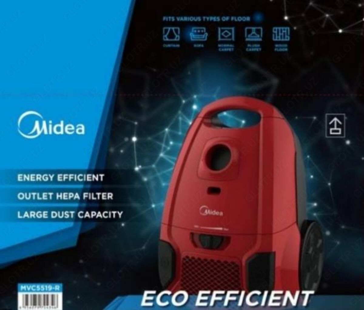 MIDEA пылесос MVC5519 от оптом склад Оригинал Гарантия Доставка есть