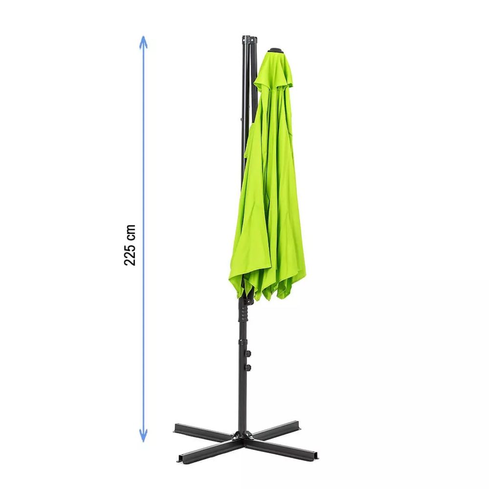 Градински чадър с push-up система 2,70 м - зелен