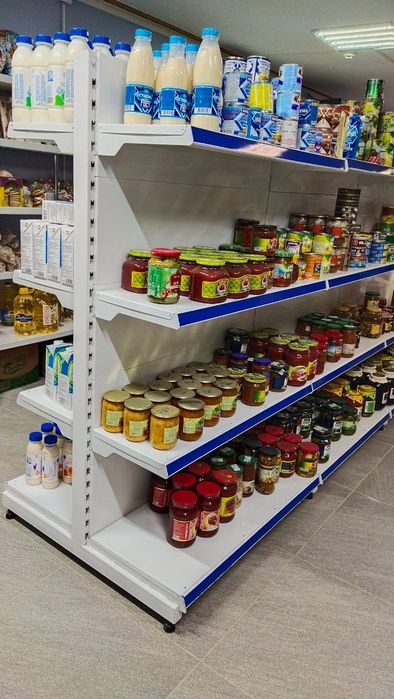 Торговое оборудование островные полки стеллажи витрина для магазина