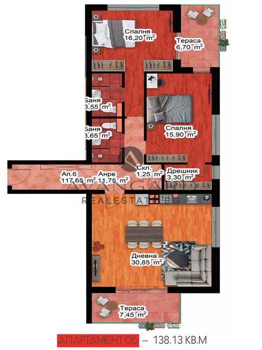 Продава се Тристаен апартамент в Пловдив, Христо Смирненски - 138 кв.м за 1552 €/кв.м - Снимка #5