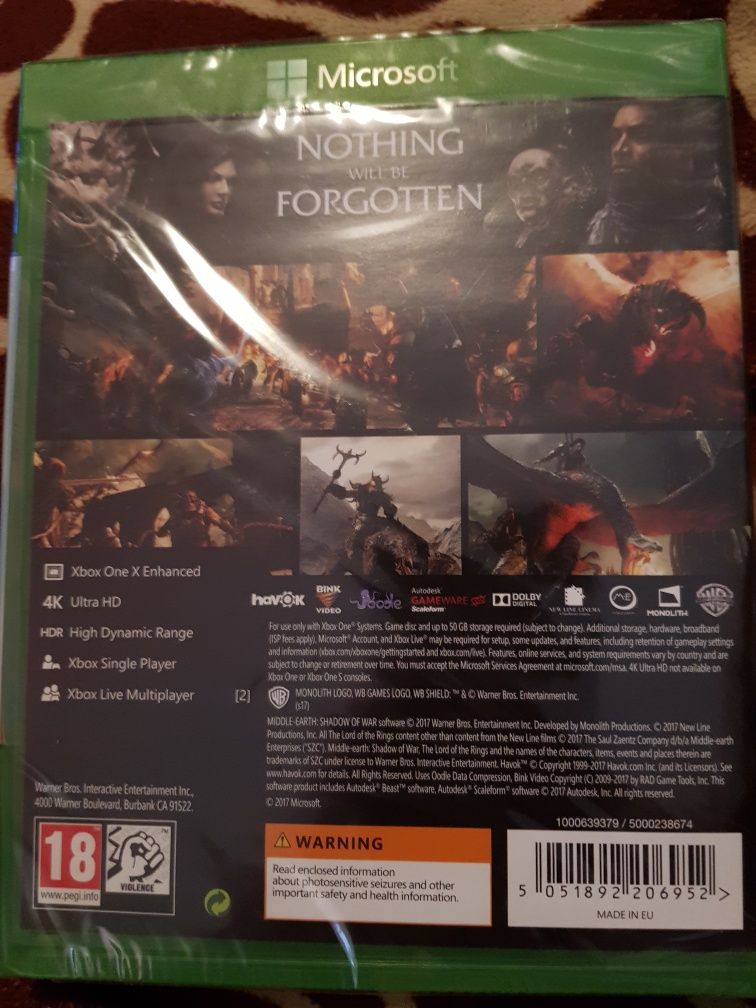 Joc XBOX ONE " Shadow Of War "