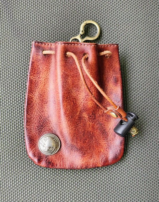 Punguță portofel portmoneu din piele pentru mărunțiș și pentru chei