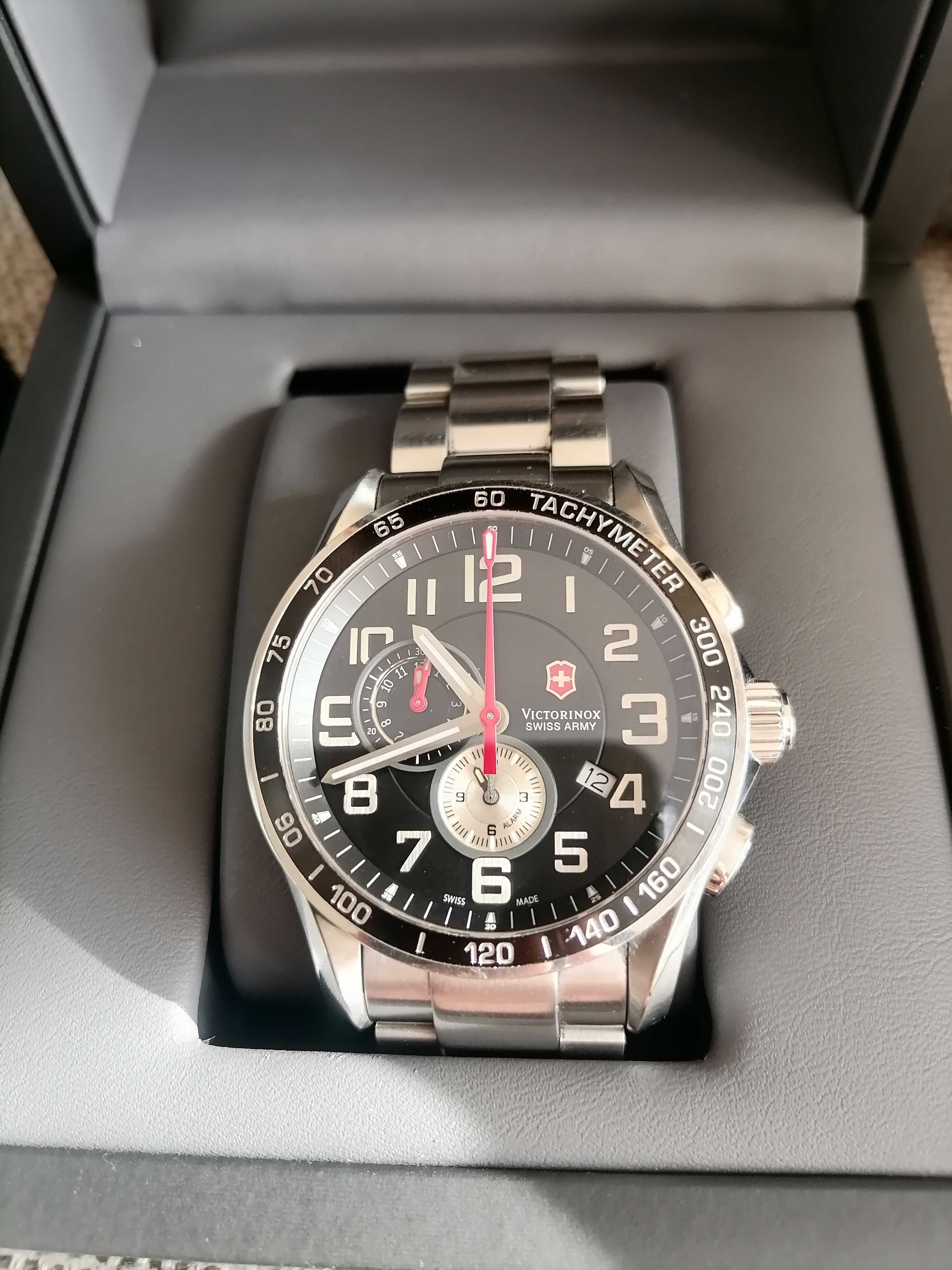 НОВА ЦЕНА Victorinox Clasic XLS Alarm Quartz Black Dial Mens