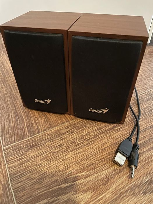 Boxe  audio din lemn  conectare prin cablu