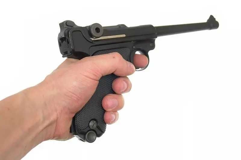 Pistol Airsoft P08 Luger WE Green Gas Full Metal BlowBack Nou In Cutie