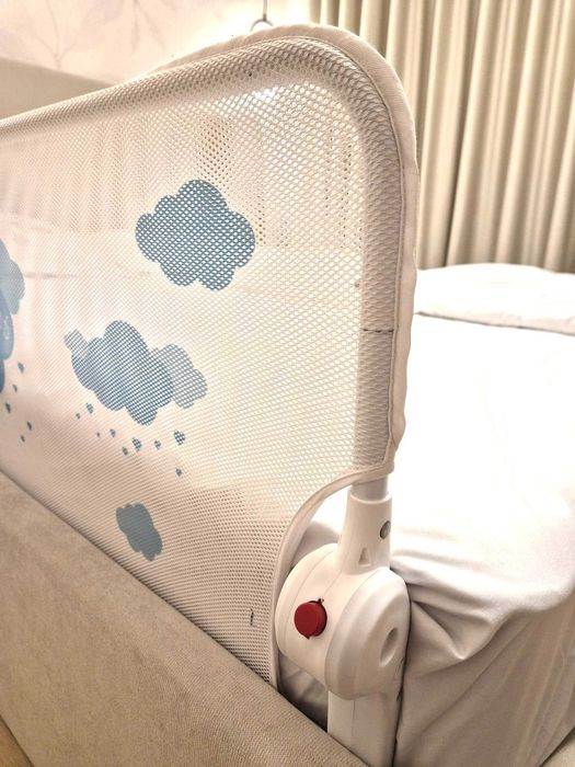 Vand bariera de protectie pat copii, Guimo, 120x48 cm, husa lavabila