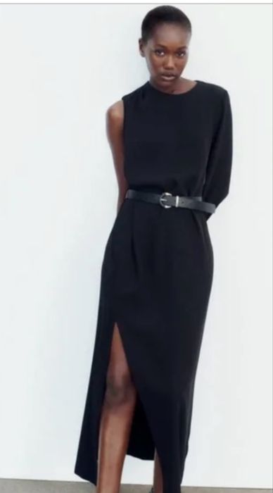 Rochie asimetrica, neagra,noua, Zara, XS