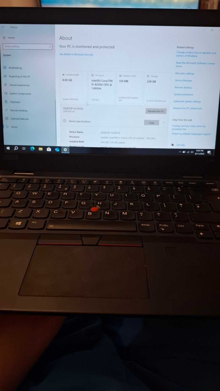 Lenovo ThinkPad L380 i5-8250U/8 GB/256 SSD/13,9' FHD