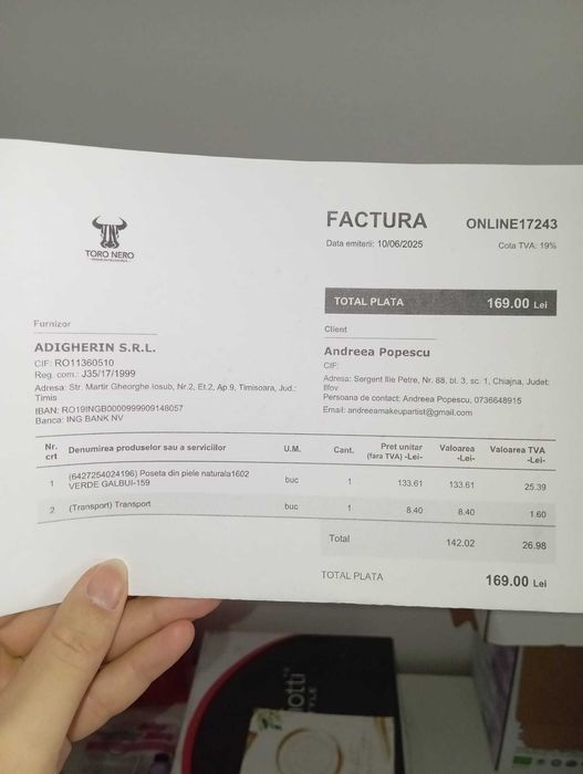 Geanta/poseta piele naturala