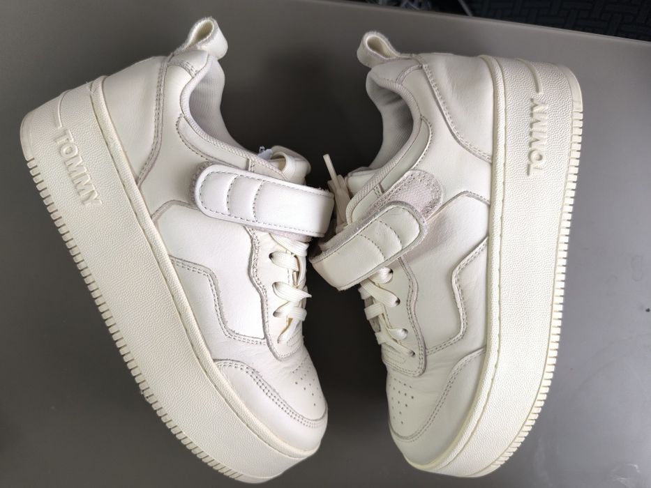 Adidasi Tommy Jeans piele bej 37