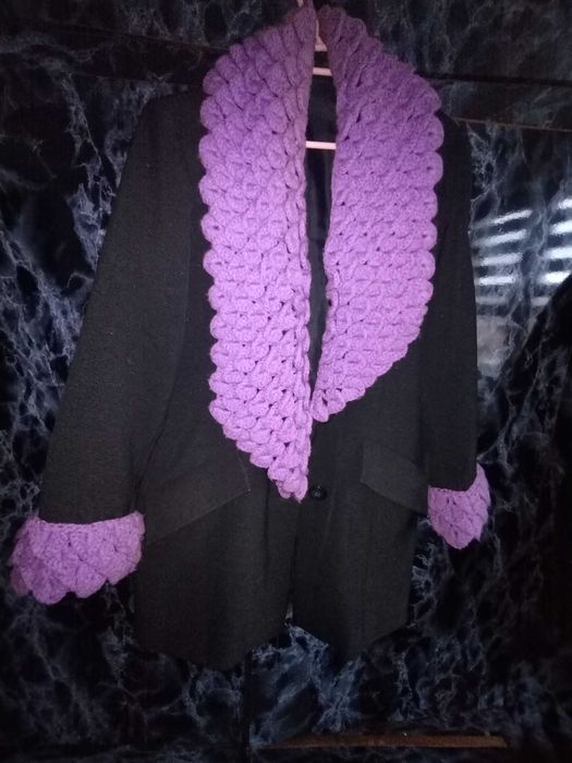 Blazer  crosetat cu flori colorate