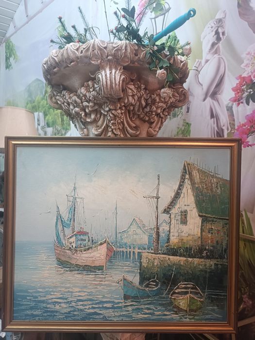 Pictură pe pânză lipita pe placaj