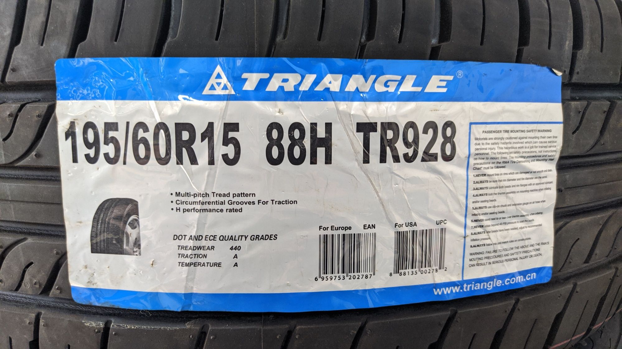 195/60R15 Triangle TR928