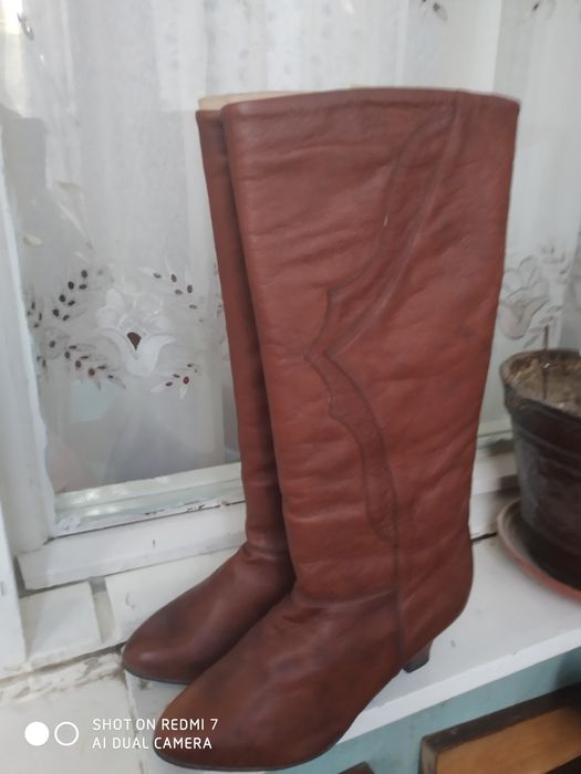 Сапоги кожанные женские