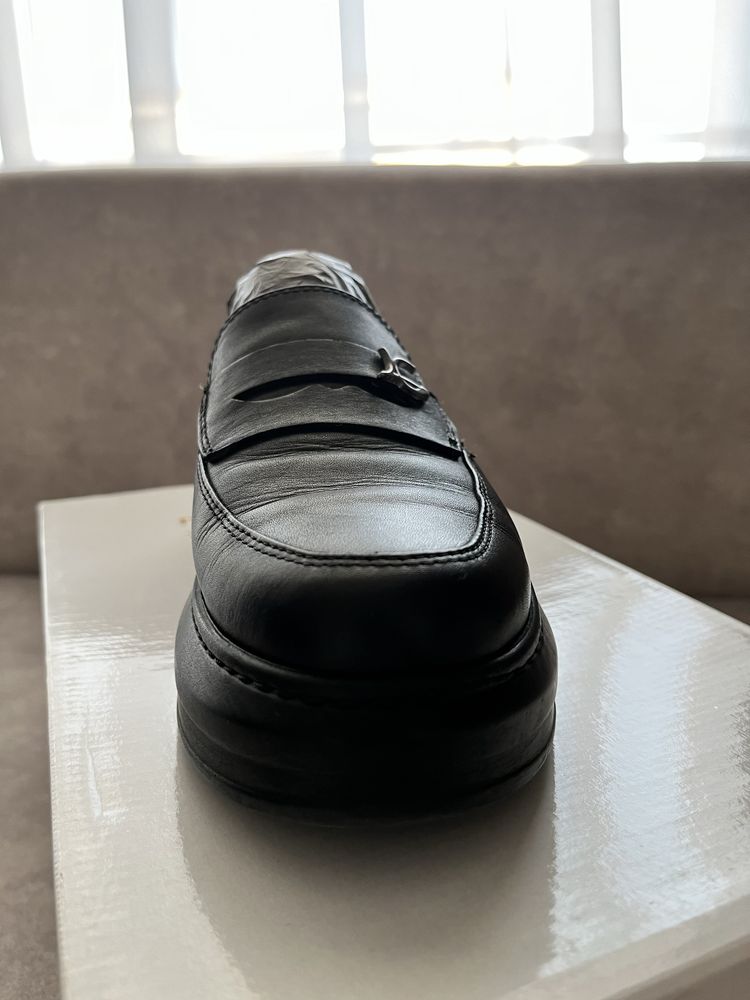 Vând pantofi loafers din piele dama, nr.37, Luca di Gioia negri