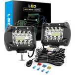 60W COMBO LED Фарове с Окабеляване Реле и Бутон Диодни Фарове с Кабели