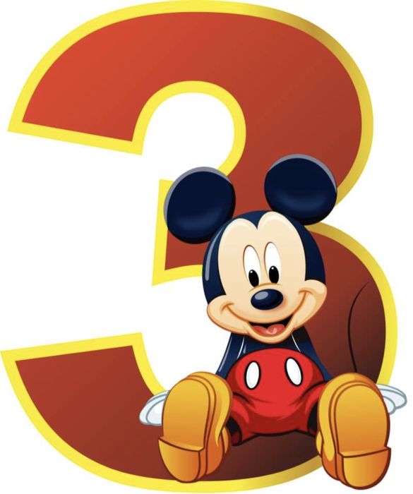 Цифра за рожден ден 3 mickey mouse мики маус